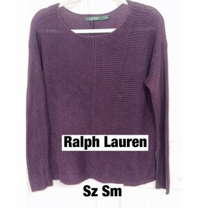 Ralph Lauren Women's Purple Knit Sweater Sz Sm